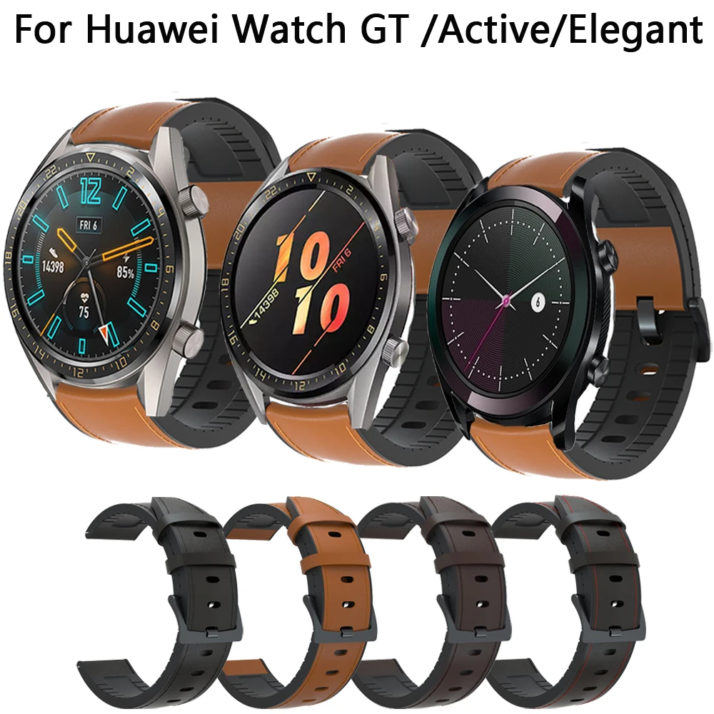Smart Starp In Silicone E Pelle Da 22Mm Per Huawei Watch Gt Active Elegante 3 Pro Gt 2E Magic 1 2 Bande Smartwatch Wristband Starps
