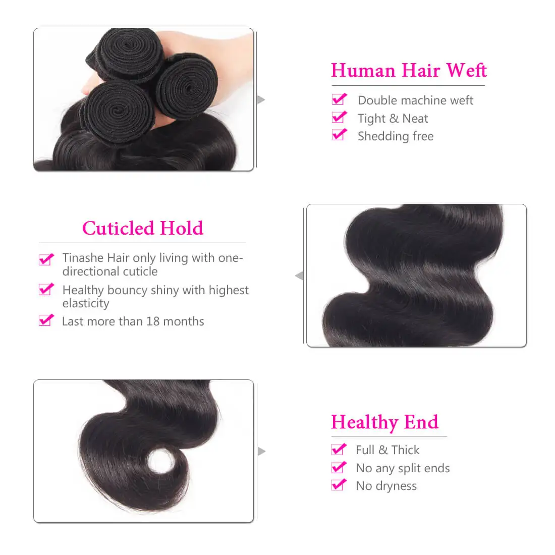 Brazilian Body wave Human Hair Bundles Extensions 22 24 26inch Human Hair Weave Remy 1/3/4 Bundles