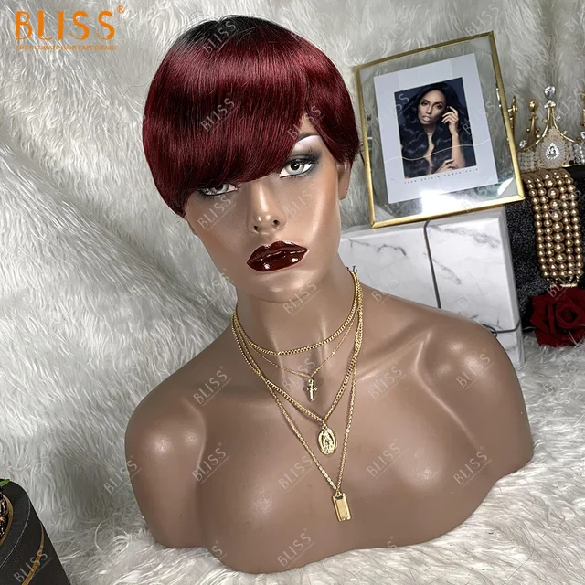Bliss 100% Human Hair Wigs Women Short Wigs Brazilian Human Hair Wigs Short Pixie Cut Wigs Short Human Hair Wigs for Black Women OT530