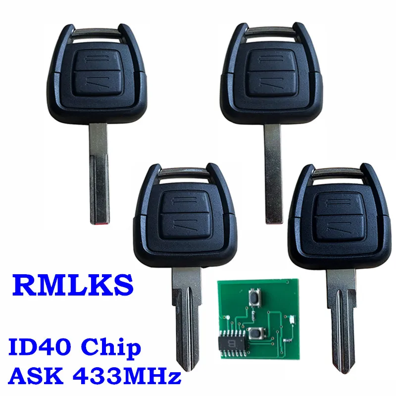 

New Car Remote Key 2 Button Fob Transponder chip ID40 433Mhz ASK For Vauxhall For Opel Astra Vectra HU43 HU100 Left Right Blade