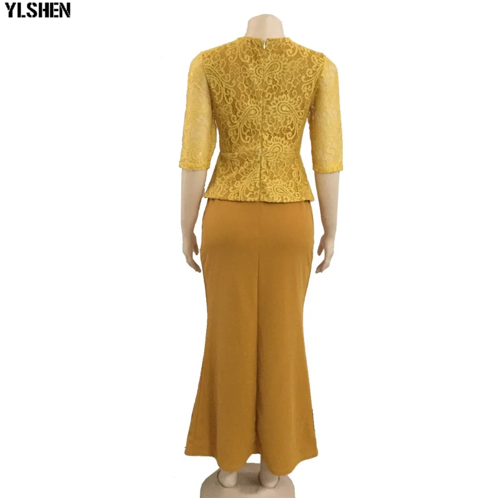 Christmas African Dresses For Women Rose Lace Africa Dress African Clothes Long Maxi Dress High Quality Robe Africaine Clothing 08