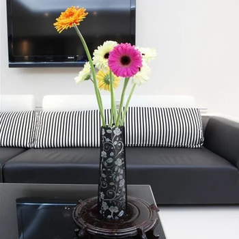 

Fashion Home Furnishings Foldable Plastic Transparent Fresh PVC Flower arrangement Reusable Flower Vase