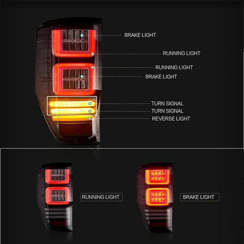 Горячая Распродажа! высокого качества Задний светодиодный задний фонарь задний свет сигнал поворота стоп-сигналы, пригодный для Ranger wildtrak T6 T7 T8 2012