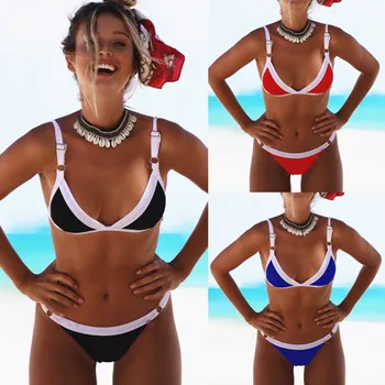 

Sexy Triangle Bag Micro Bikini Strap Adjustable Beach Split Swimsuit Set