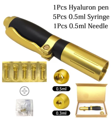 0.5ml pen set 2 Высокая Давление Гиалуроновая кислота ручка для крем для лица против морщин и подъема наполнитель для губ Гиалуроновый пистолет распылитель ногами д ля Мужчин Ручка литьевой машины - Цвет: 0.5ml pen set 2