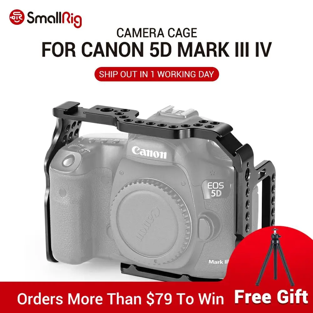 

SmallRig 5D Mark IV Cage Camera Cell for Canon 5D Mark III IV cage With Nato Rail Cold Shoe Mount for DIY Option 2271