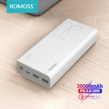 ROMOSS Sense 8 + batterie d'alimentation 30000mAh Charge rapide 3.0 30000mAh Powerbank chargeur de batterie externe Portable pour iPhone Xiaomi