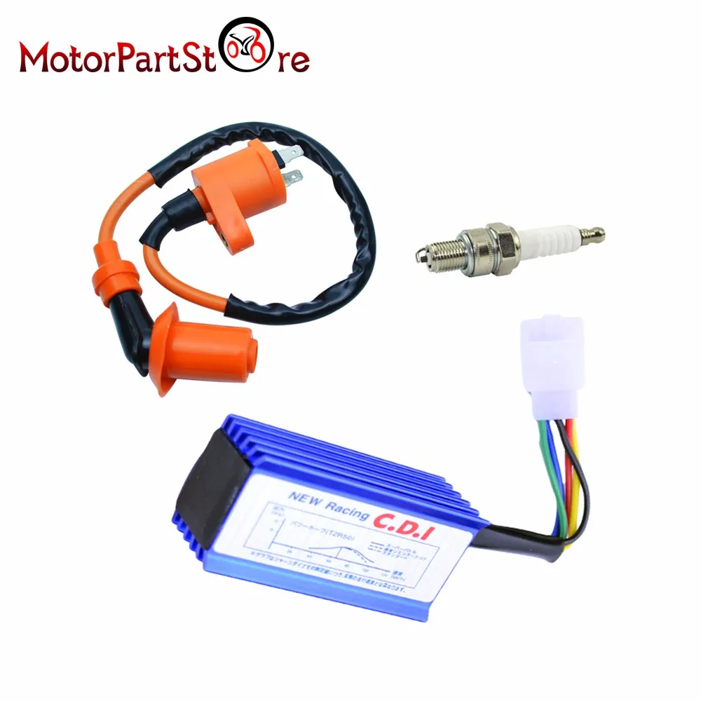 Hot Performance 5 Pin AC CDI Racing Ignition Coil GY6 A7TC Spark Plug for 50 - 125cc 140cc 150cc 160cc XR50 CRF50 Pit Dirt Bike |