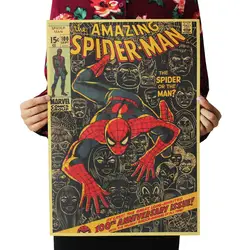 [A213] Удивительный Человек-паук Ретро плакат из крафт-бумаги экран для помещений кафе декоративная живопись