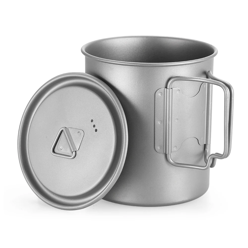 

TOMSHOO Ultralight 750ml Titanium Cup Outdoor Portable Camping Picnic Water Cup Mug with Foldable Handle