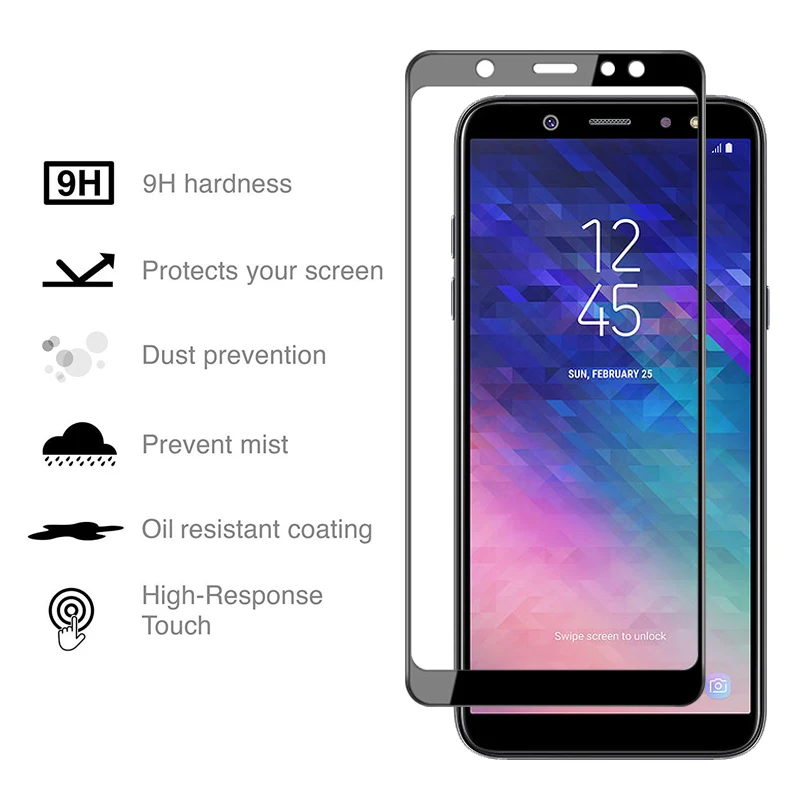 A6plus Защитное стекло для samsung a6 plus Sansung Galaxy a 6+ 6a Защитная пленка для экрана Armor cam gaxaly Закаленное стекло пленка