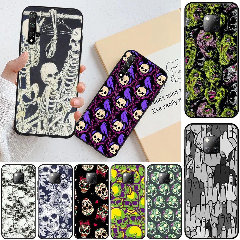 Чехол ByLoving Skull для Huawei Honor 8 8X 9 9LITE 10 View9 10lite 20lite 20 | Мобильные телефоны и аксессуары