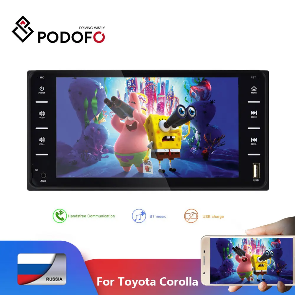 Podofo 2din автомобильное радио 7 "сенсорный экран мультимедиа авторадио Bluetooth MirrorLink для Toyota Corolla Auto Steao 2din автомобильное радио|Мультимедиаплеер для авто|   | АлиЭкспресс