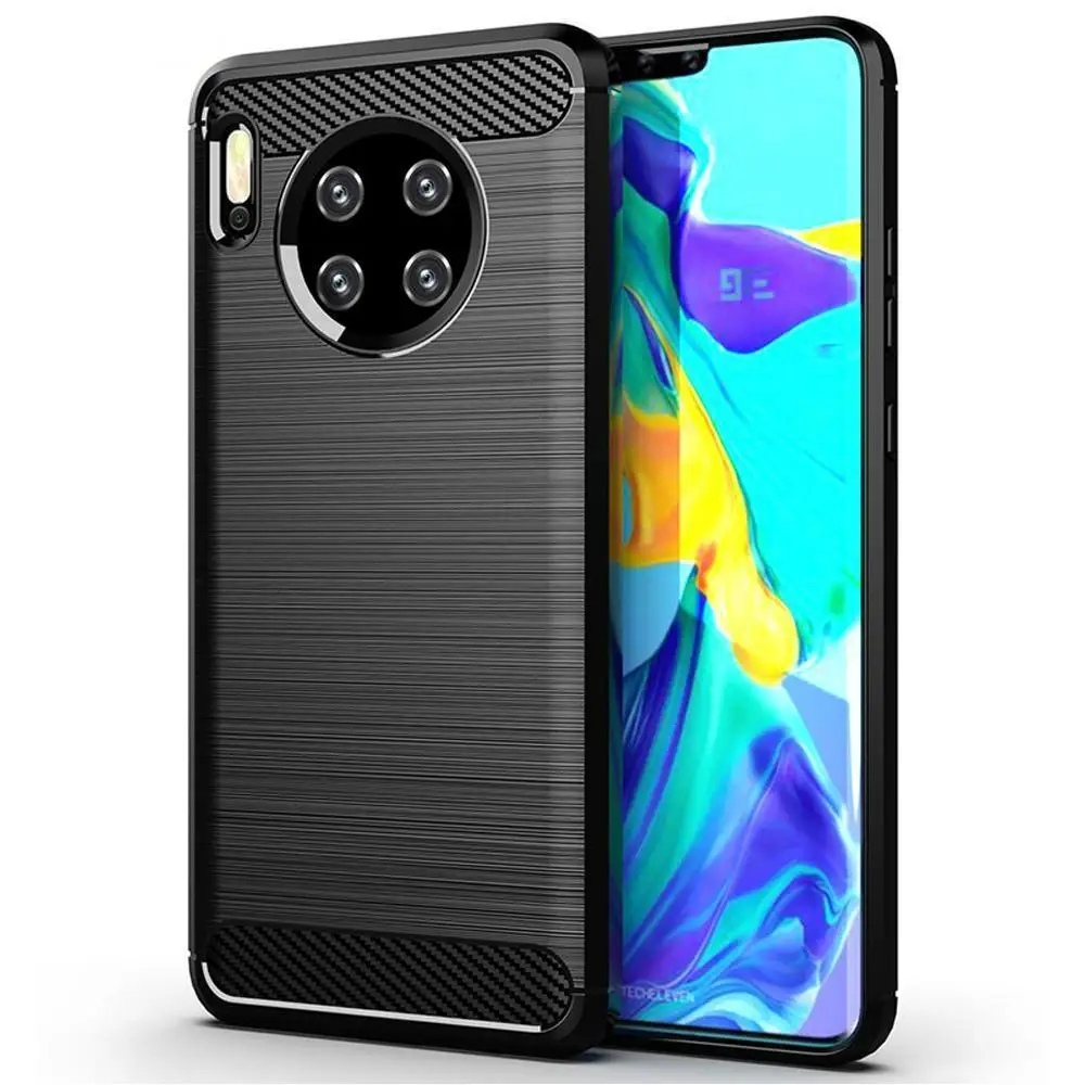 Carbon Fiber Case For Huawei Mate 30 Pro 20 Lite P20 Y9 Prime 2019 Nova 5 5i Honor 9X P30 Silicone Shockproof Cover |