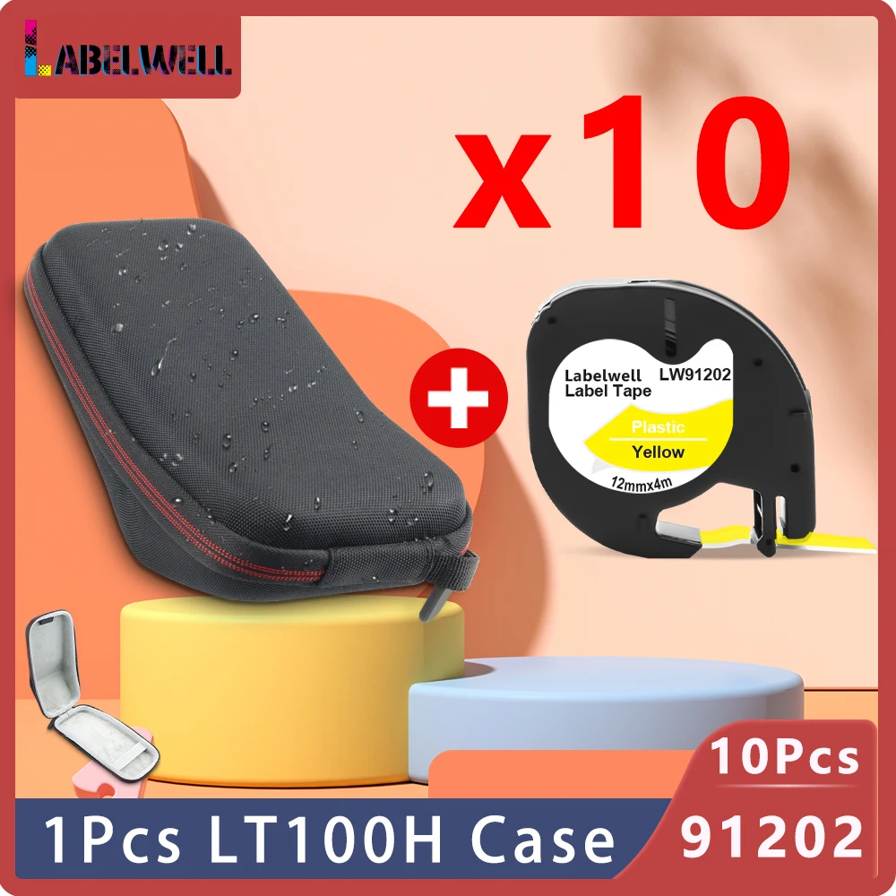 

Чехол для принтера этикеток Labelwell для Dymo Letratag LT100H, устройство для изготовления этикеток с 12 мм LT 91201 91202, водонепроницаемый футляр для переноски этикеток