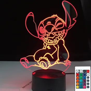 

Cartoon Stitch Night Light LED 3D Illusion Decorative Lamp Child Kids Baby Nightlight Stich Desk Lamp Stitch Bedside Toy