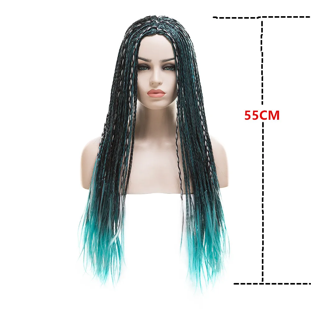 wig Г. Потомки 3 мал и ума Урсула дочь косы длинный зеленый черный дреды дети косплей парик платье Хэллоуин костюм для детей - Цвет: wig