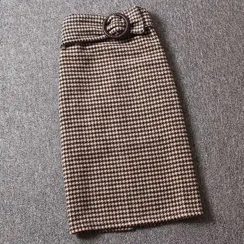 

2020 Autumn New Korean Skirt Women Hight Waist Solid Mini Skirt Elegant Ladies Button Woollen cloth Woollen Wrap Skirts Feminin