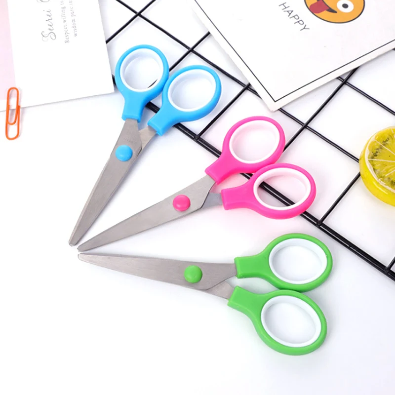Tijeras de papel de colores para álbum de recortes, Mini tijeras de plástico y Metal para cortar papel, para niños y estudiantes