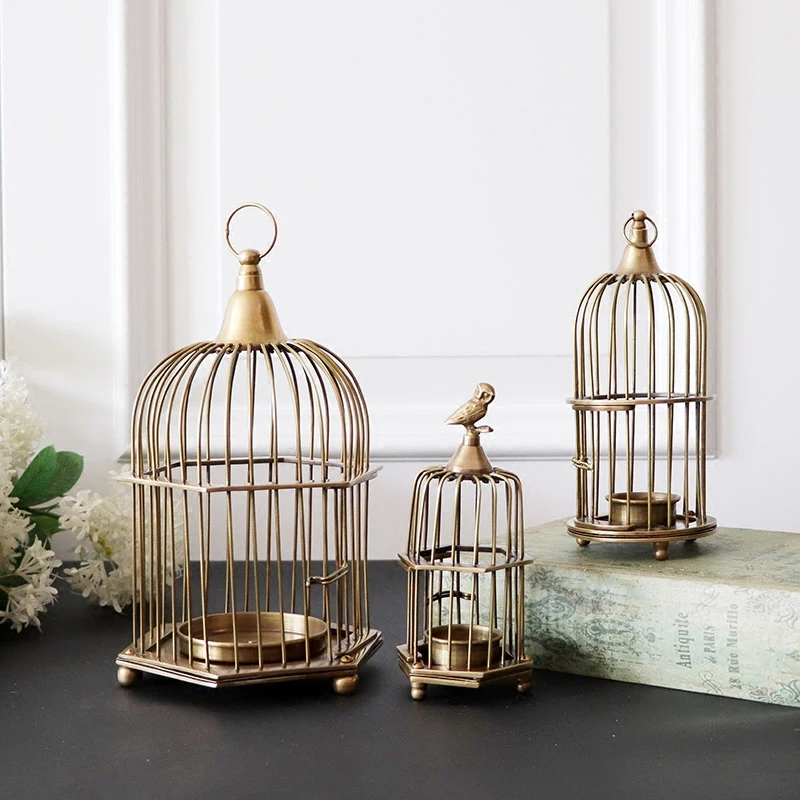 Ретро подсвечник птичья клетка подсвечник подарок канделябры Decorativos De Velas bougeoir домашняя комната рождественские украшения 30ZT259