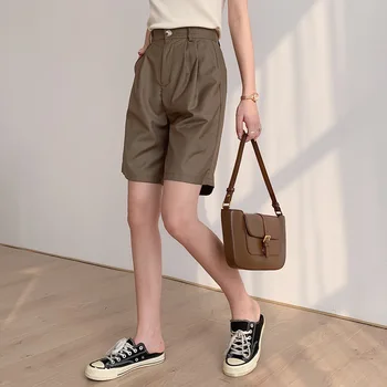 

2020 New Women Summer White Short High Waist Women Casual Midi Shorts With Belt Wide Leg Boho Pantalones Feminino