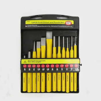 

12X Punch Chisel And Pin Set Centre Taper Steel Mechanic Tool Cold Punches For Fitter Mold Making Machining