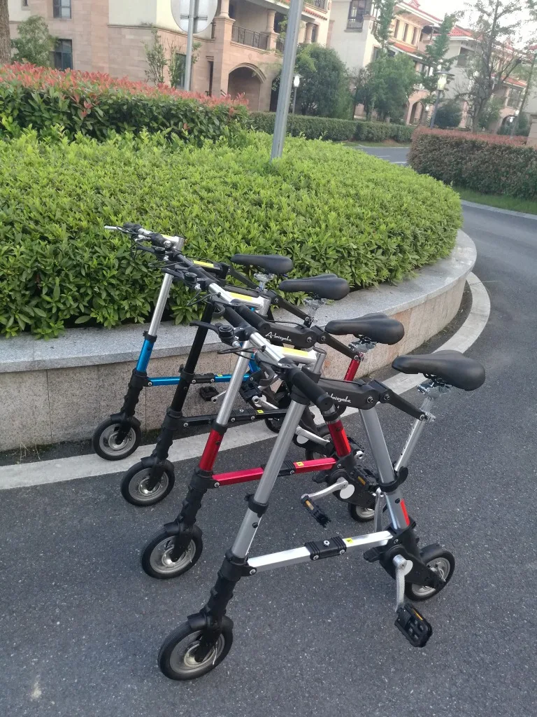 Discount 2019 hot sell 8-inch folding bicycle Free inflatable wheel ABIKE ultra-light portable mini folding bicycle 4