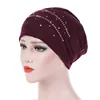 Verano encaje fino Turbante de algodón sólido gorros Hijab interiores de brillo suave de las mujeres musulmanas Turbante sombrero de la cabeza Hijab Underscarf tapa ► Foto 2/6