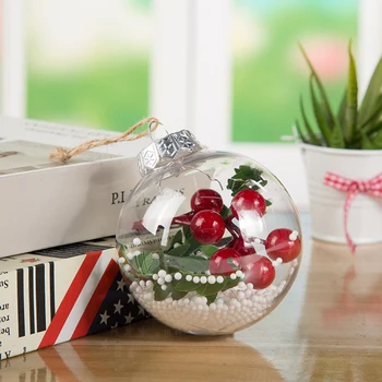 

5PCS 8cm Clear Plastic Christmas Balls Baubles Fillable Xmas Tree Ornament Christmas Decorations Ball Clear Bauble Ornament Gift