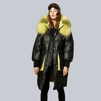 

CEPRASK 2020 New Winter Jacket Women High Quality Long Plus Size Insulated Puffy Coat collar Hooded Parka Loose Cut Outwear fur