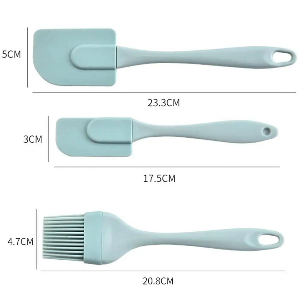 3Pcs/Set Spatula Kit Kitchen Utensils Cooking Supplies Multi Purpose Cake Spatula Baking Tools Silicone Non-stick Blue/Pink