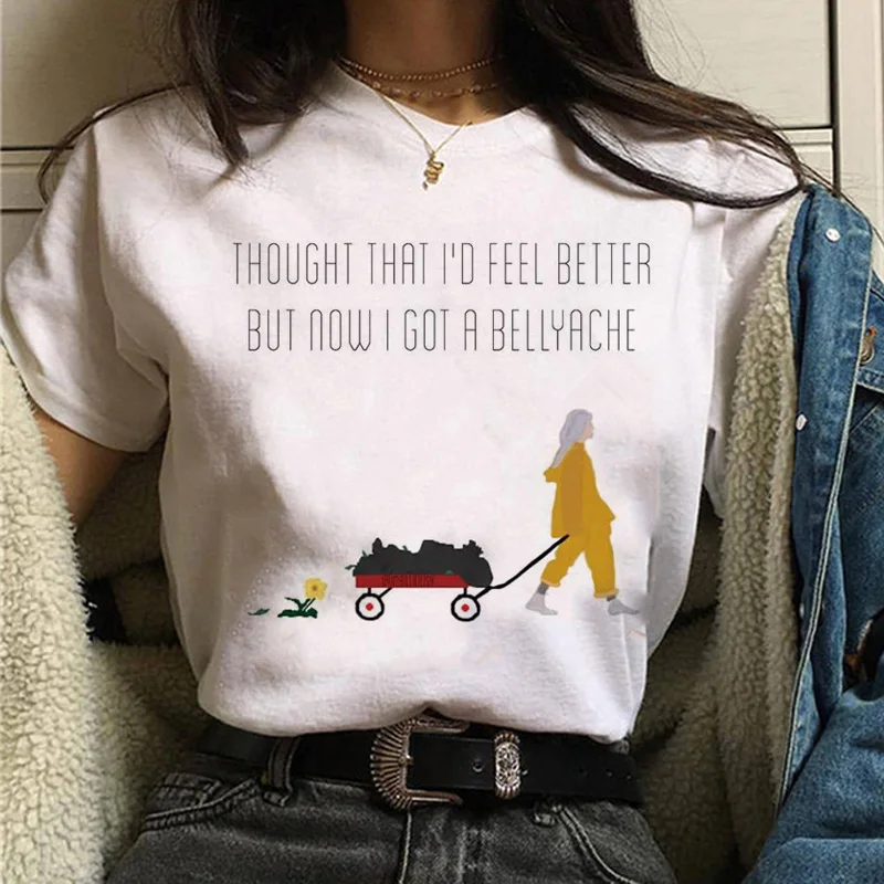550 Billie eilish женская футболка Забавный корейский стиль ulzzang I Am A Bad Мужская футболка Повседневная летняя harajuku женская футболка с коротким рукавом - Цвет: 550