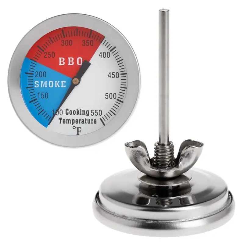 

2" 550F BBQ Thermometer Gauge Barbecue Grill Wood Smoker Charcoal Heat Indicator A5YD