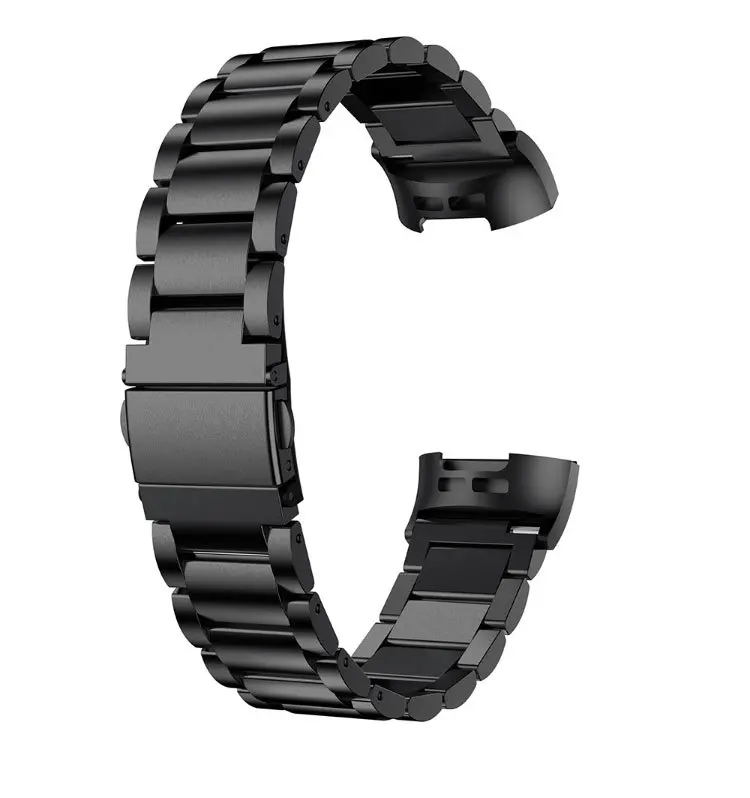 Черный Ремешок для часов для Fitbit charge3, сменные браслеты, прочные браслеты из нержавеющей стали, браслет, розовое золото, ремни, высокое качество - Цвет ремешка: Черный