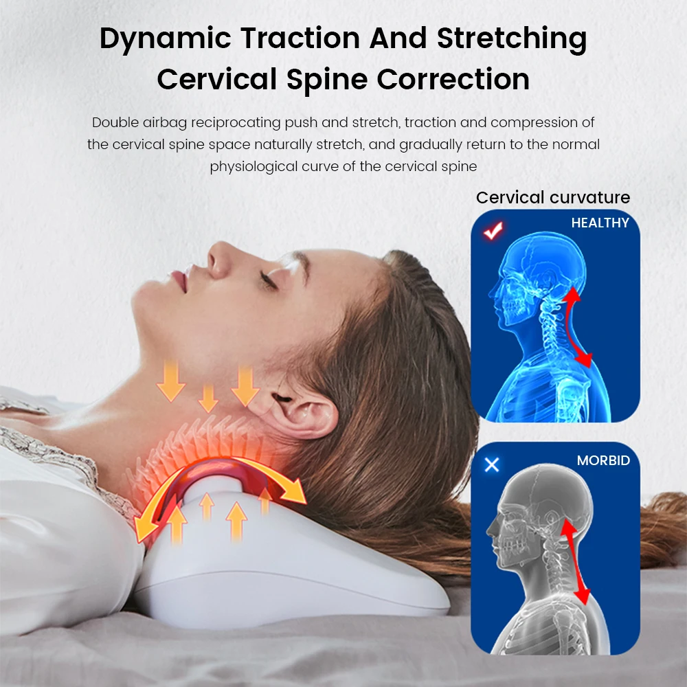 3 Modes Neck Support Tension Reliever Neck Brace Traction Shoulder Massager Muscle Tension