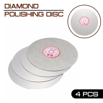 Disco de diamante para pulido 600 800 1200 3000 de 4 unids/set de molienda de grano de 6 "herramienta de pulido de disco de rueda de amolar plana 1
