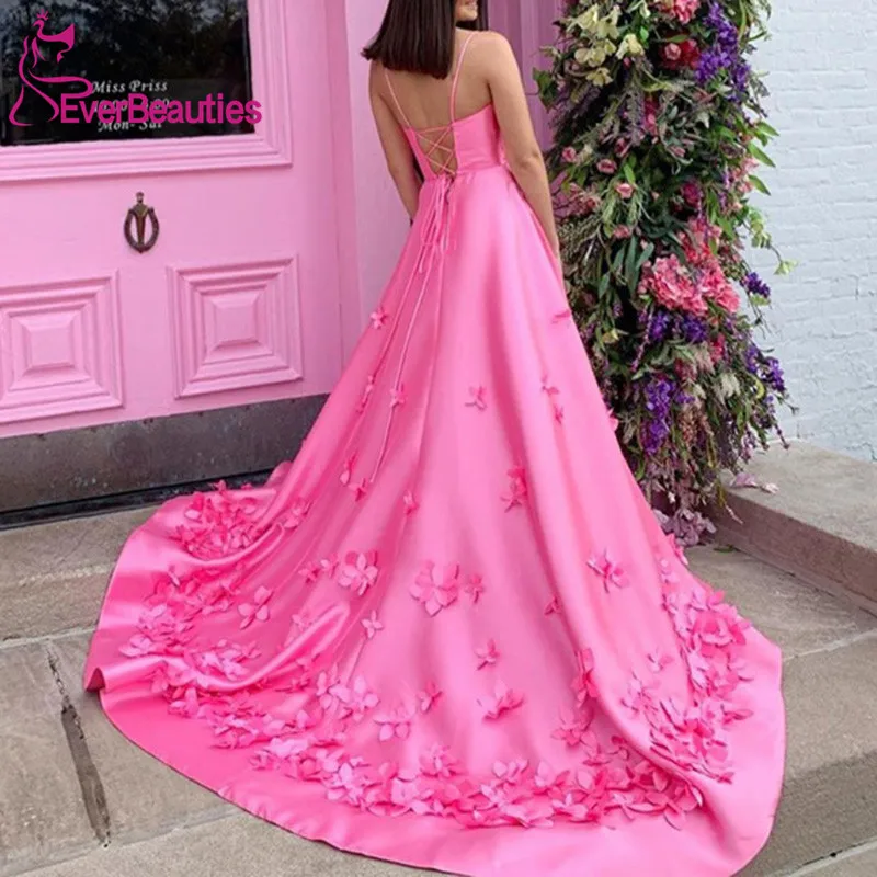 ТРАПЕЦИЕВИДНОЕ платье для выпускного вечера с карманами, Vestidos De Gala, атласное платье с аппликацией в виде бабочки, вечерние платья, Robe De Soiree