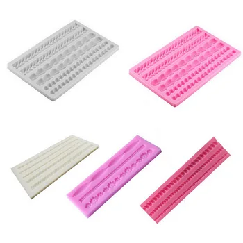 

3D Pearl Knit Rope Silicone Fondant Mould Cake Border Decorating Molds Gumpaste Kitchen DIY Baking Decorating Cake Tools new