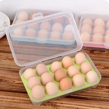 15 сетчатый пластиковый ящик для хранения яиц корзина для хранения холодильника контейнер для яиц кухонный портативный прозрачный лоток для яиц