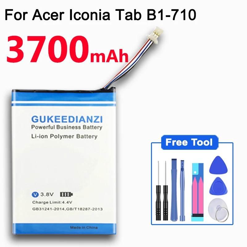 GUKEEDIANZI 3700mAh Летучая мышь-715 (с 3 кабелями) телефон батарея для acer Iconia Tab B1 B1-A71 B1-710