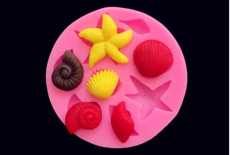Морская тема Форма для пирога форма хвост русалки морские водоросли коралловый кружевной коврик DIY Инструменты для выпечки украшения для торта - Цвет: Coral