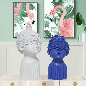 

Nordic Ins Creative Resin Boy Sculpture Ornaments Home Living Room Desktop Wine Cabinet Furnishings Craft Children Birthday Gift