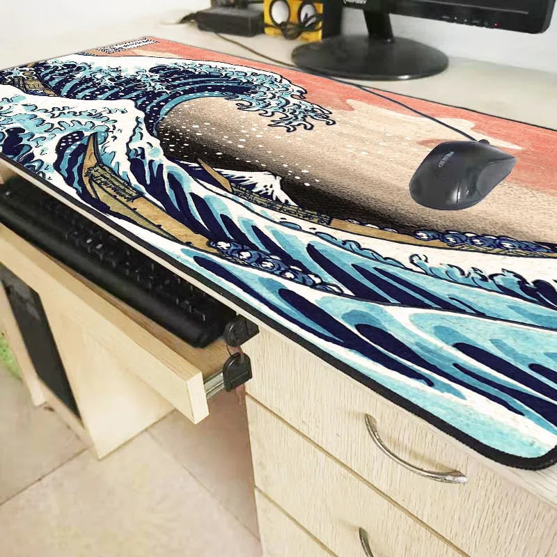 XGZ Great Waves Art коврик для мыши 600x300 900x400 мм большой размер игровой замок для мыши край компьютера ноутбука ПК игра для CSGO геймера