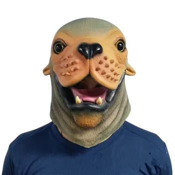 

Animal Mask Seals Sea Lions Head Mask Novelty Cute Creepy Latex Funny Masks Helmet Halloween Cosplay Costume Party Props