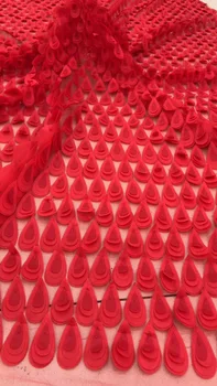 

High Quality Nigerian Wedding African Lace Fabric 3D New Quipure Cord Lace Fabric For Wedding Dress D2126