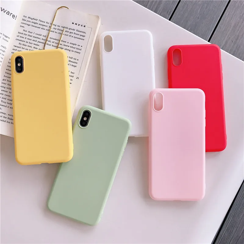 Soft Silicone Case For Samsung Galaxy A6 A9 A7 A70 A60 A50 A40 A30 A20S A10S M20 M30 M40 S8 S9 S10 Plus Candy Color Cover