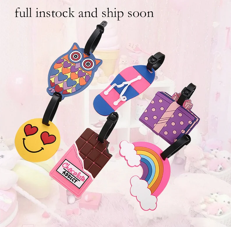ПВХ мягкая мультяшная Красивая бирка для багажа багажная креативная личность