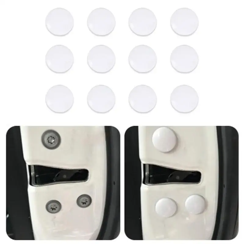 

12pcs Car Interior Door Lock Screw Protector Covers Anti-Rust Caps ABS Automobile Refitting Practical Trim Stickers Universal