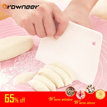 Plástico Cortador de Massa de Pizza Dough Scraper Espátulas Bolo Ferramentas Fondant Sugarcraft Branco Trapézio Pão Padeiro PP Faca de Manteiga