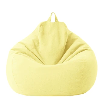 

100x120cm Zipper Washable Gaming Accessories Without Filler Solid Bean Bag Sofa Cover Cotton Linen Furniture Protection